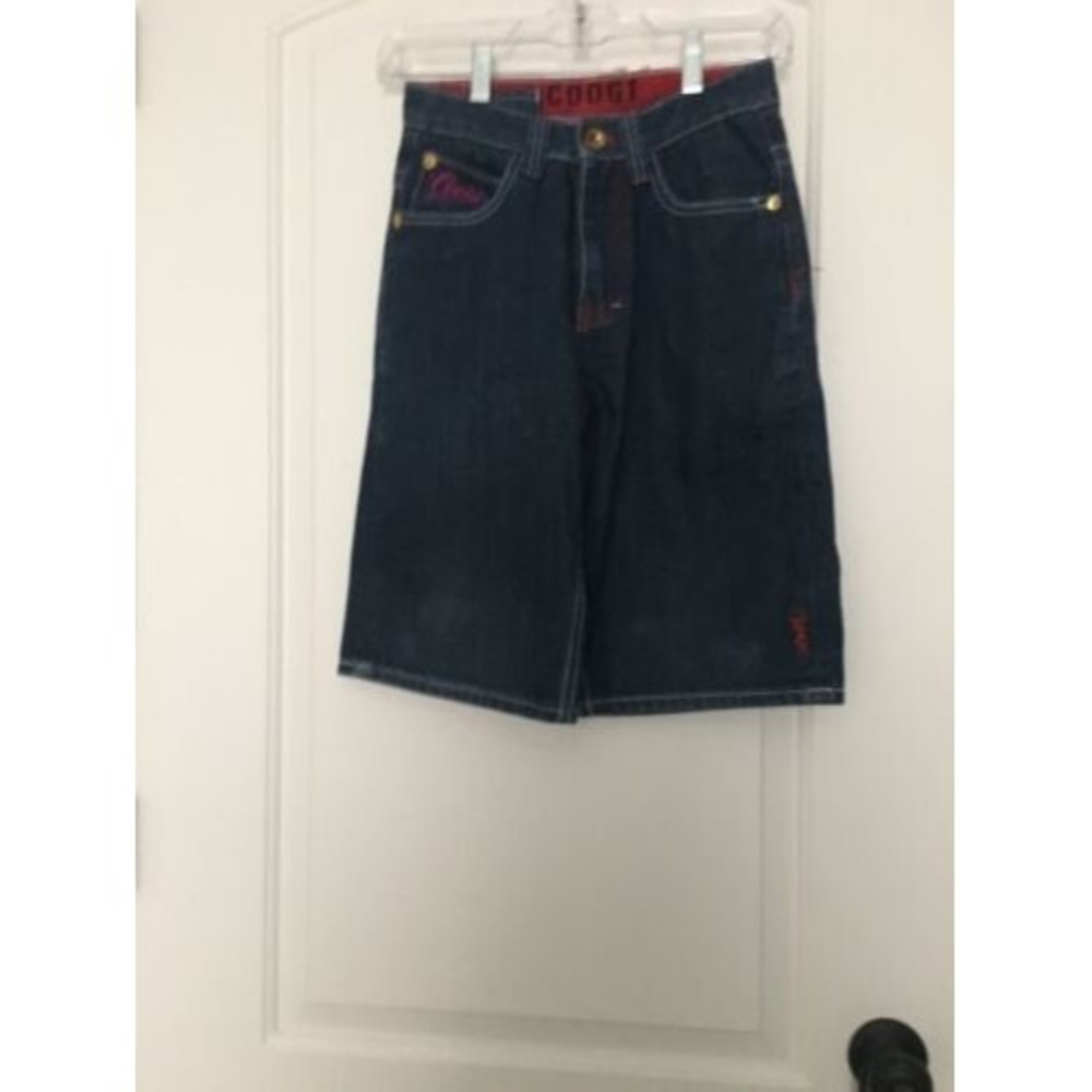 COOGI Australia Boys Blue Denim Jean Shorts Pockets Size 14 Regular Fit